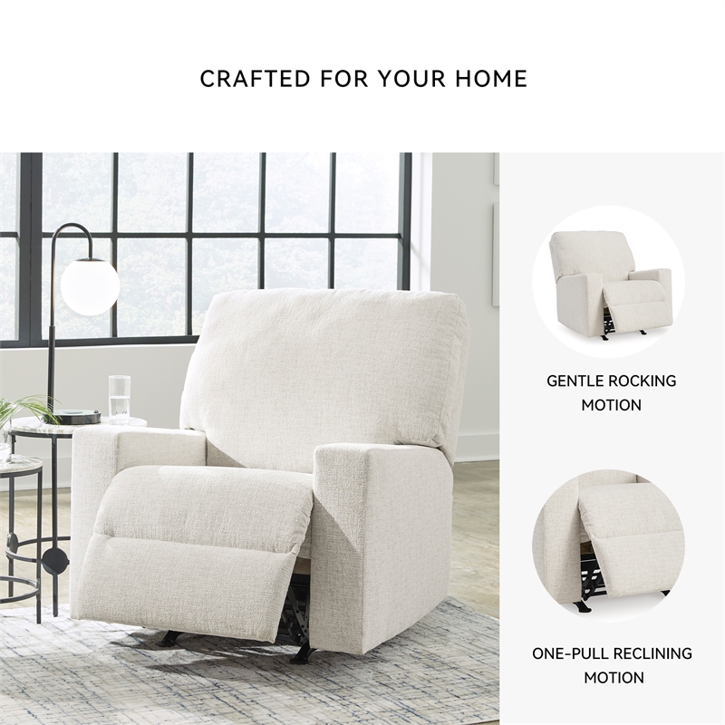 Signature Design by Ashley Rannis Snow Recliner with Pull Tab Reclining Motion