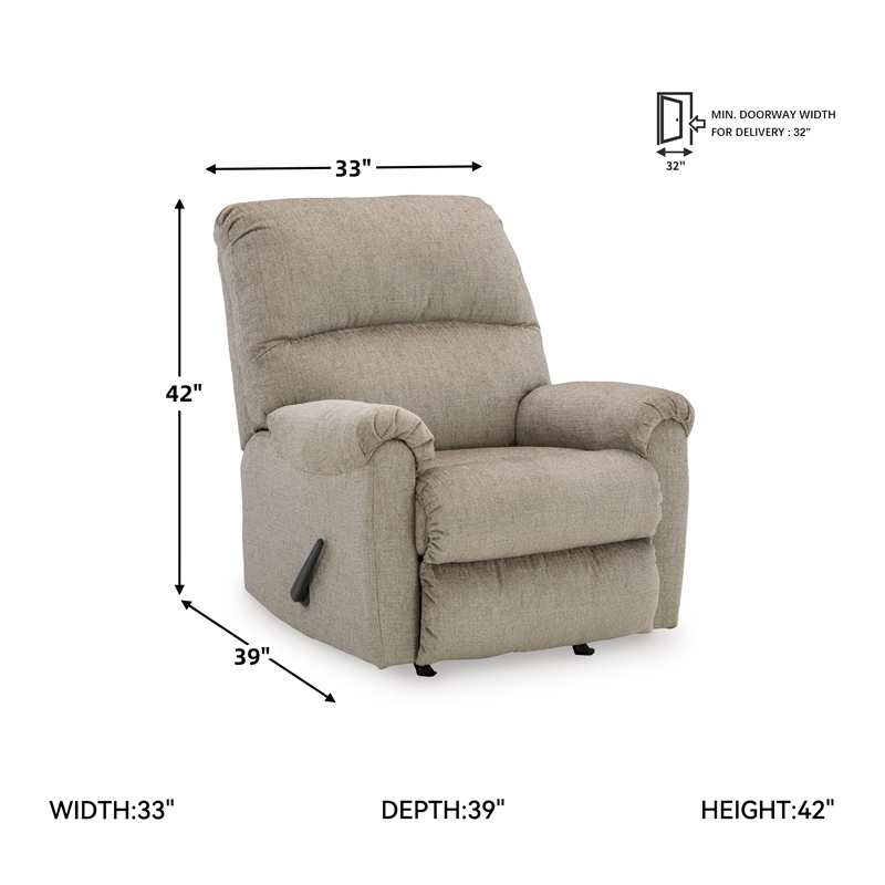 Signature Design by Ashley Stonemeade Taupe Recliner
