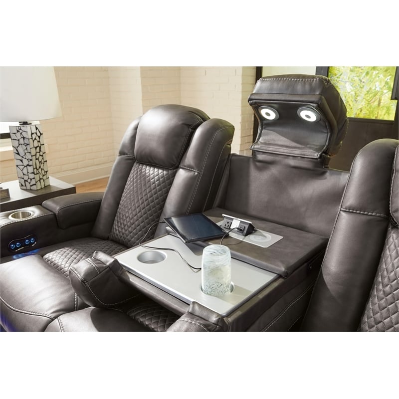 Signature Design by Ashley Fyne-Dyme Brown Power Reclining Sofa