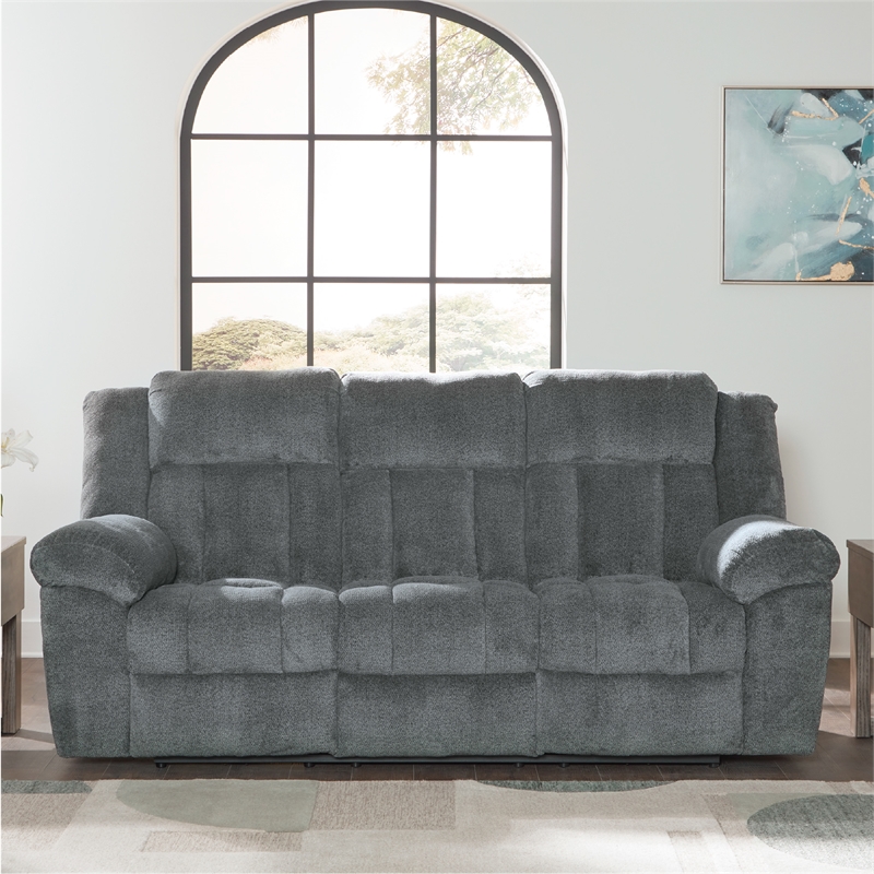 Signature Design by Ashley Tip-Off Slate Power Reclining Sofa