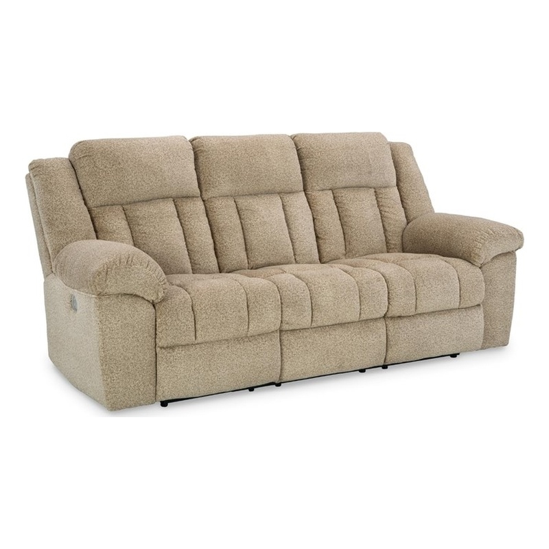Signature Design by Ashley Tip-Off Wheat Power Reclining Sofa