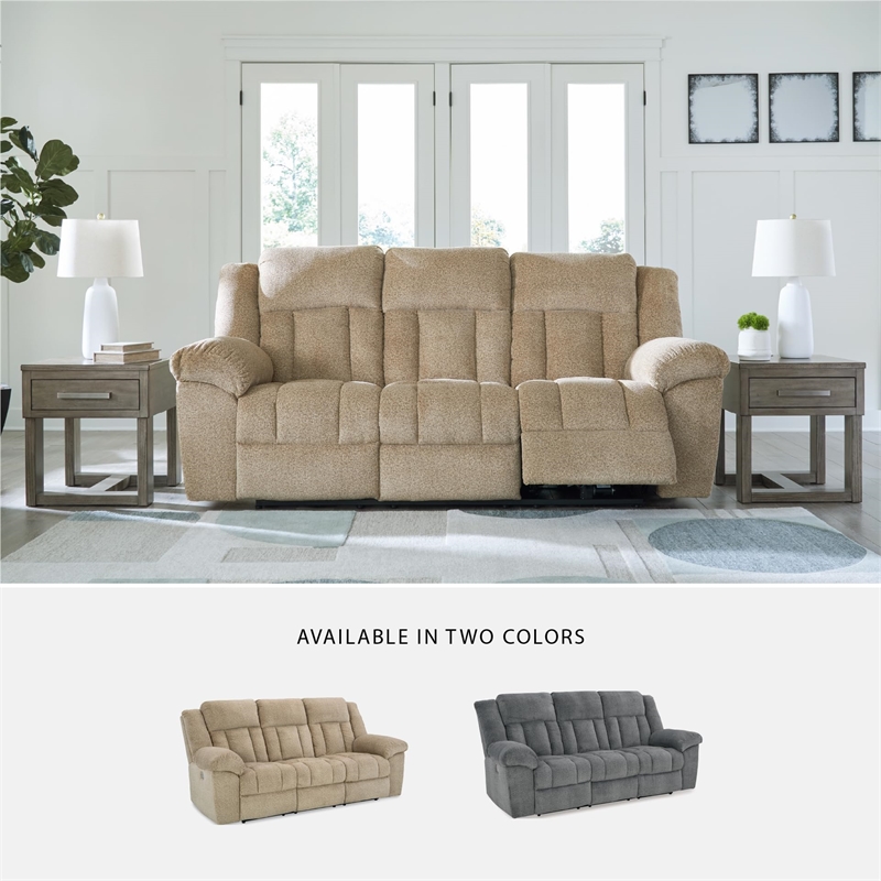 Signature Design by Ashley Tip-Off Wheat Power Reclining Sofa