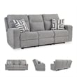 Signature Design by Ashley Biscoe Pewter Power Reclining Sofa