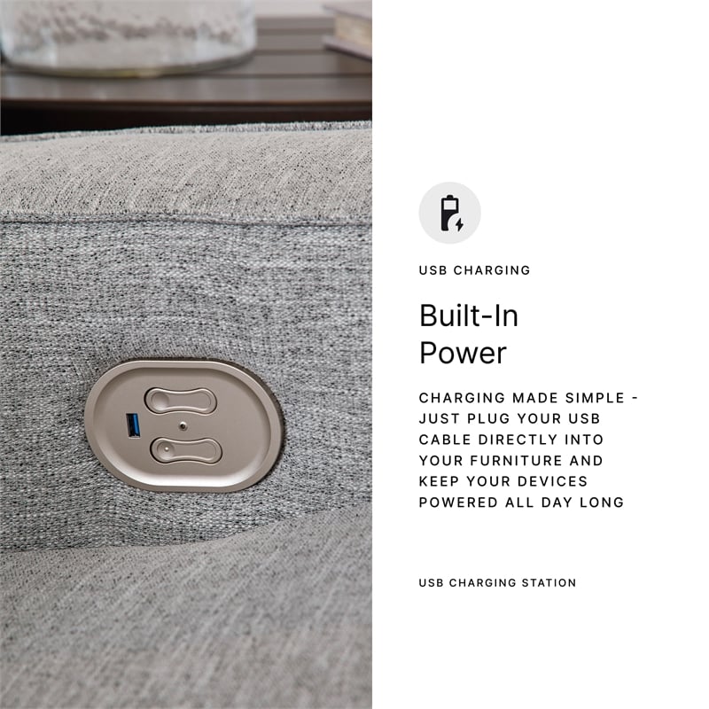 Signature Design by Ashley Biscoe Pewter Power Reclining Sofa