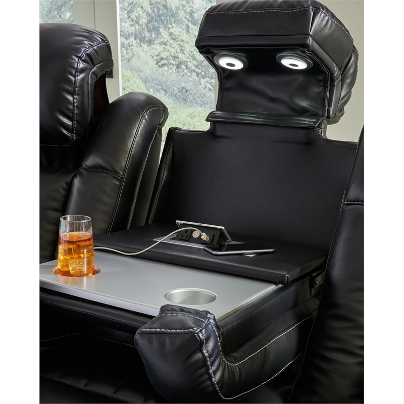 Signature Design by Ashley Caveman Den Black Power Reclining Sofa