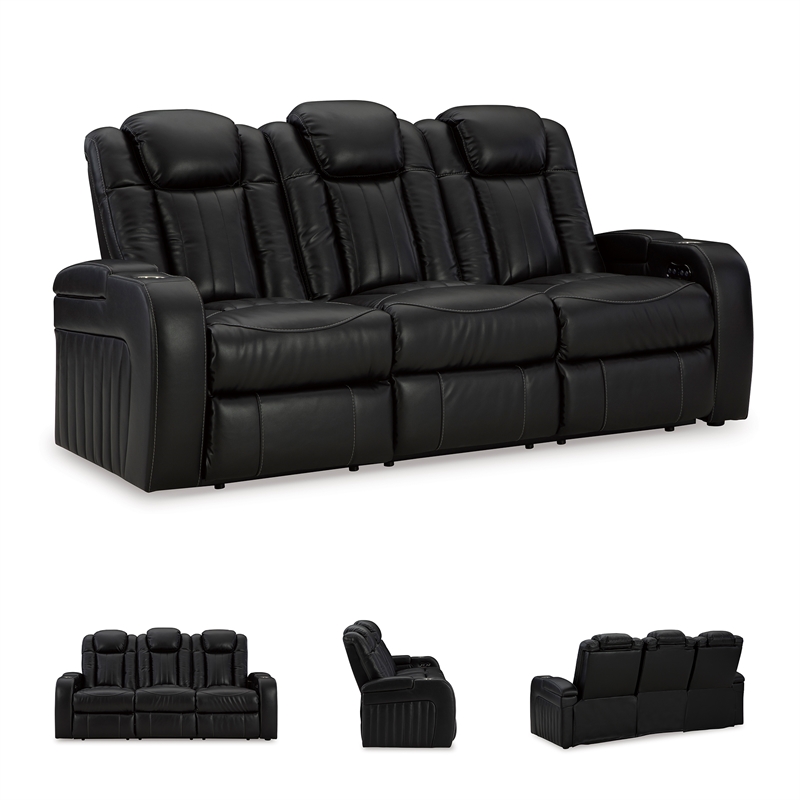 Signature Design by Ashley Caveman Den Black Power Reclining Sofa