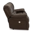 Signature Design by Ashley Leesworth Dark Brown Power Reclining Sofa