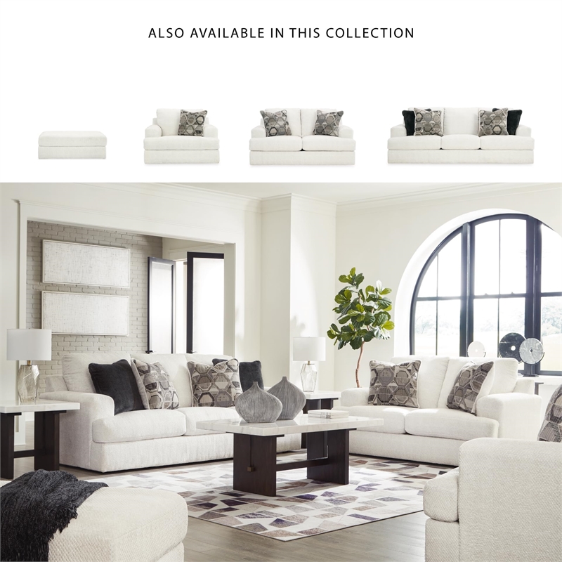 Signature Design by Ashley Karinne Linen Sofa with Decorative Accent Pillows