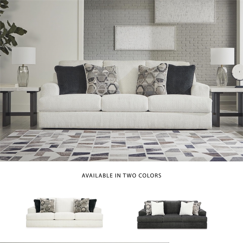 Signature Design by Ashley Karinne Linen Sofa with Decorative Accent Pillows