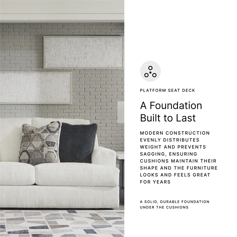 Signature Design by Ashley Karinne Linen Sofa with Decorative Accent Pillows