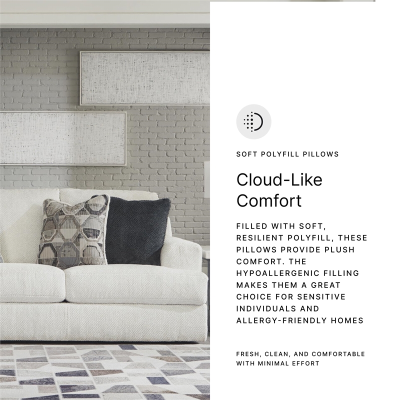 Signature Design by Ashley Karinne Linen Sofa with Decorative Accent Pillows