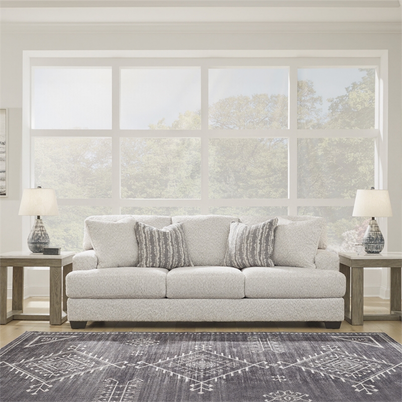 Signature Design by Ashley Brebryan Flannel Sofa with Decorative Accent Pillows