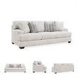 Signature Design by Ashley Brebryan Flannel Sofa with Decorative Accent Pillows