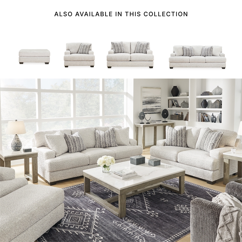 Signature Design by Ashley Brebryan Flannel Sofa with Decorative Accent Pillows