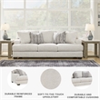 Signature Design by Ashley Brebryan Flannel Sofa with Decorative Accent Pillows