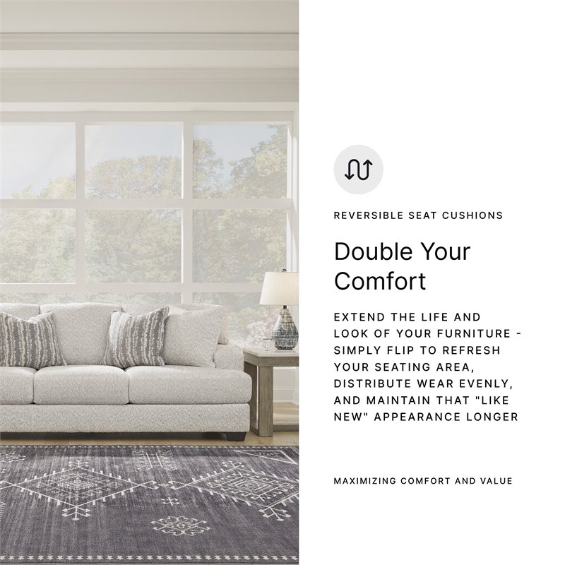 Signature Design by Ashley Brebryan Flannel Sofa with Decorative Accent Pillows