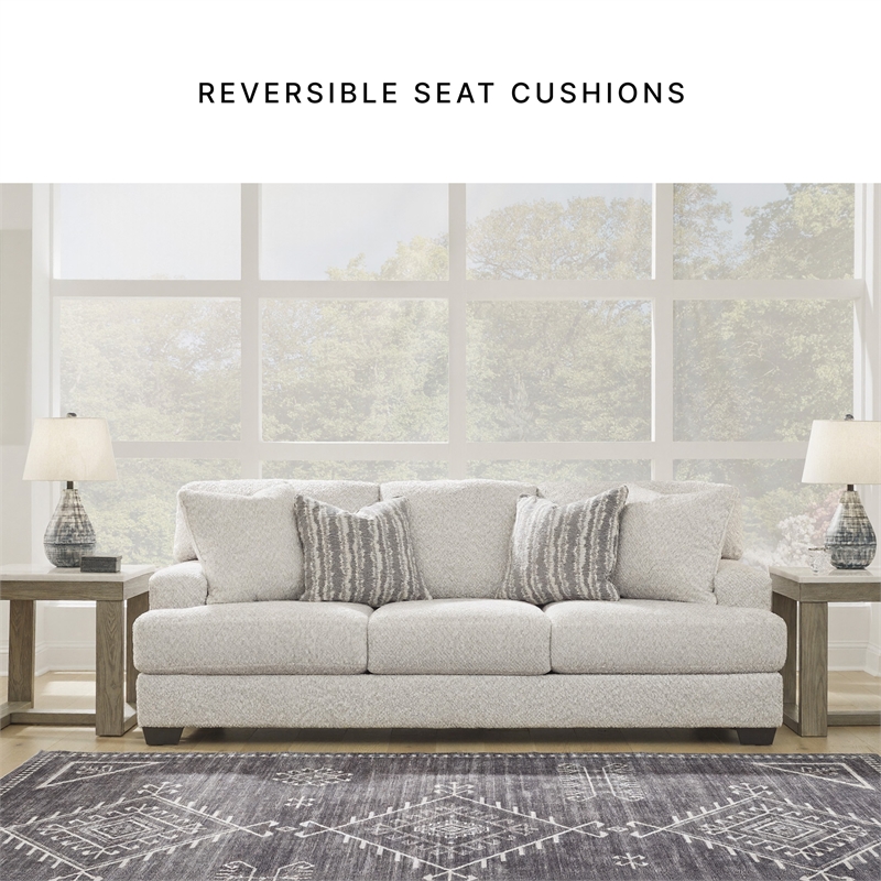 Signature Design by Ashley Brebryan Flannel Sofa with Decorative Accent Pillows