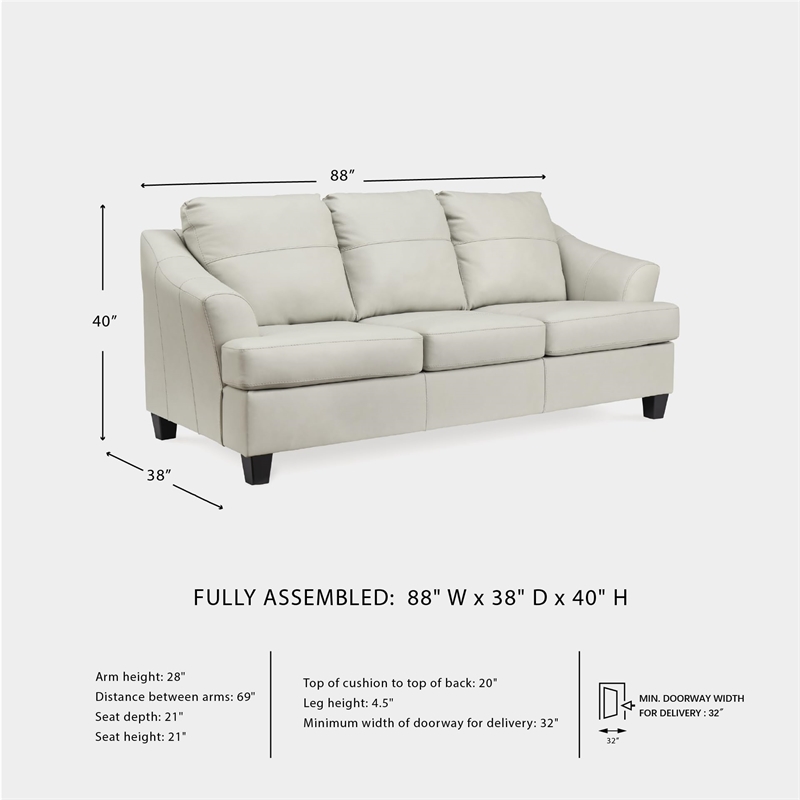 Signature Design by Ashley Genoa Coconut Sofa with Exposed Tapered Feet