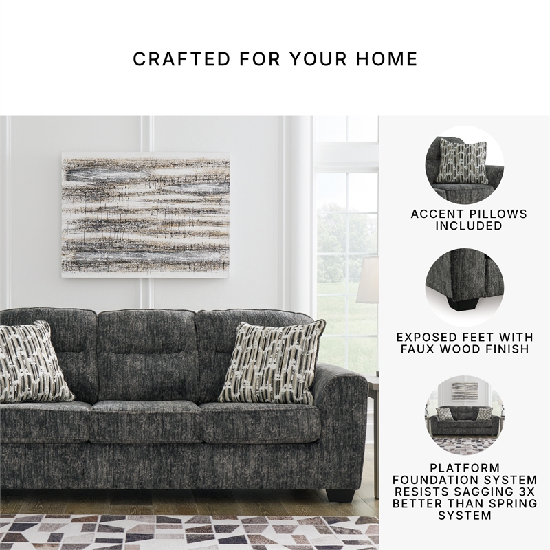 Signature Design by Ashley Lonoke Gunmetal Sofa