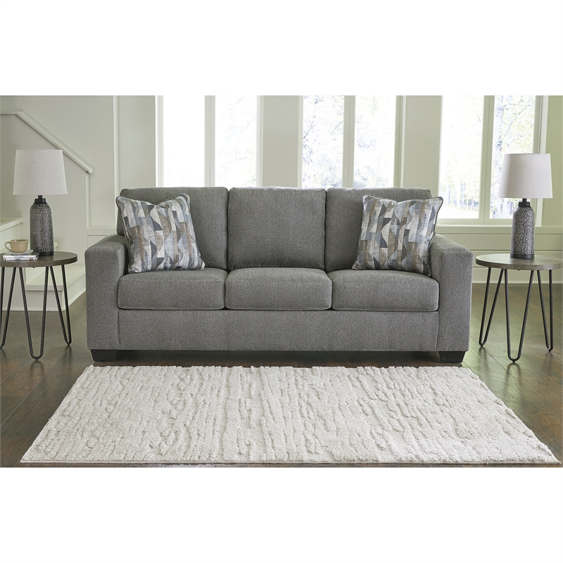 Signature Design by Ashley Deltona Graphite Sofa with Decorative Accent Pillows