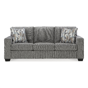 Signature Design by Ashley Deltona Graphite Sofa with Decorative Accent Pillows