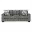 Signature Design by Ashley Deltona Graphite Sofa with Decorative Accent Pillows