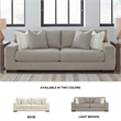 Signature Design by Ashley Maggie Flax Sofa with Decorative Accent Pillows