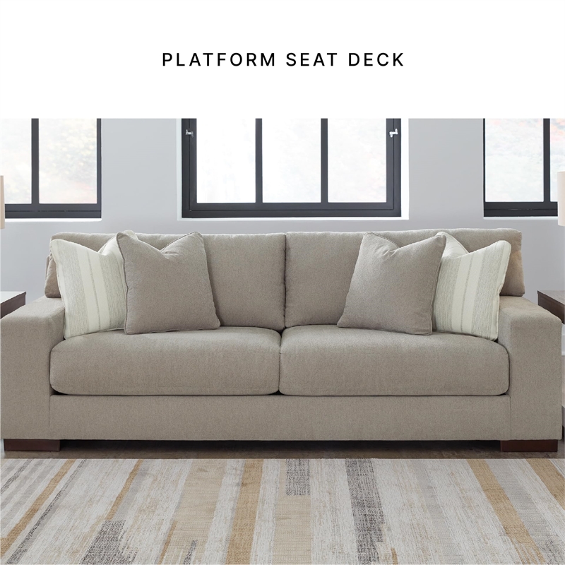 Signature Design by Ashley Maggie Flax Sofa with Decorative Accent Pillows