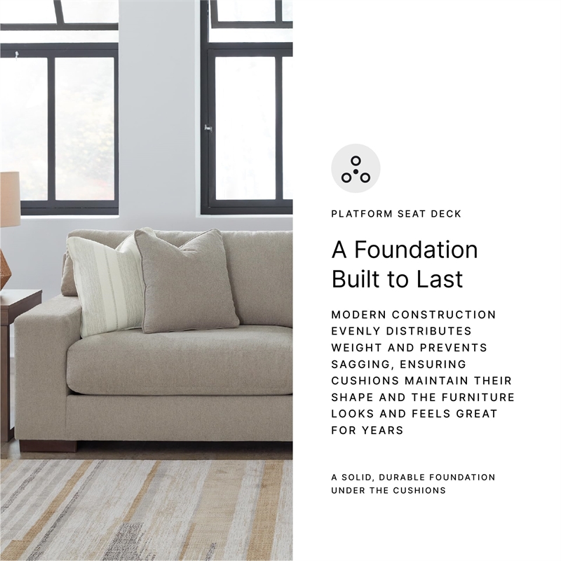 Signature Design by Ashley Maggie Flax Sofa with Decorative Accent Pillows