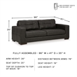 Ashley Furniture Luigi Thunder Sofa with Exposed feet and Faux Wood Finish
