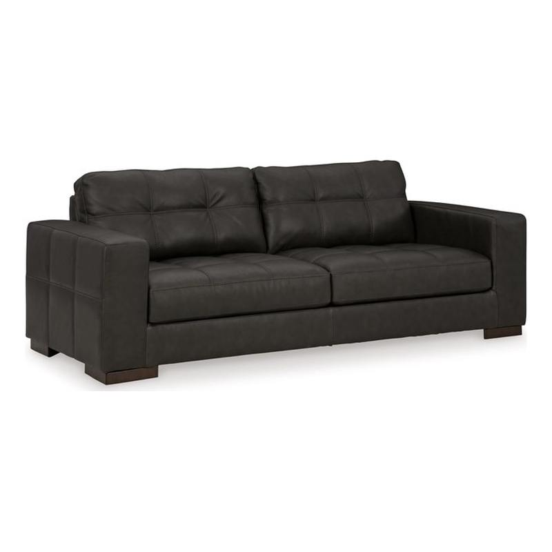 Ashley Furniture Luigi Thunder Sofa with Exposed feet and Faux Wood Finish