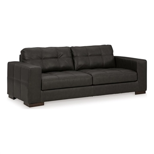 Ashley Furniture Luigi Thunder Sofa with Exposed feet and Faux Wood Finish