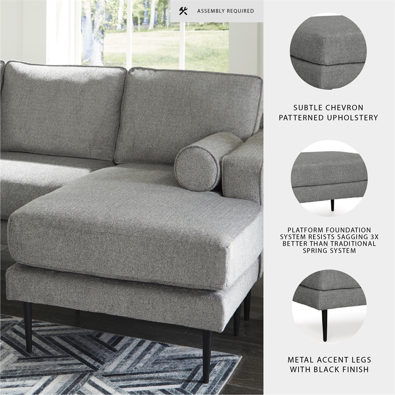 Signature Design by Ashley Hazela Charcoal Sofa Chaise