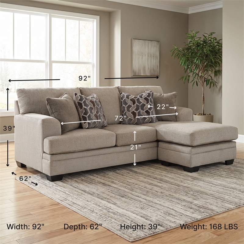 Signature Design by Ashley Stonemeade Taupe Sofa Chaise