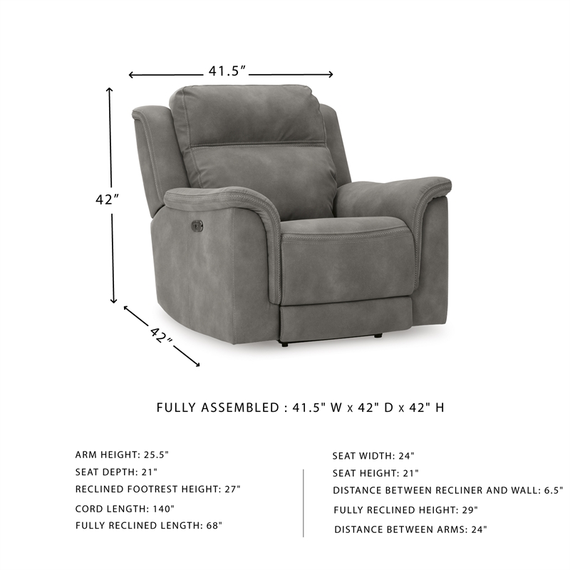 Signature Design by Ashley Next-Gen DuraPella Slate Power Recliner