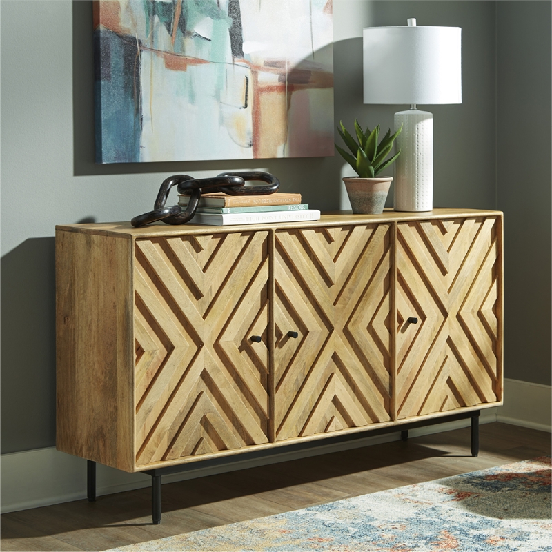 Signature Design by Ashley Cadewick Brown & Black Accent Cabinet