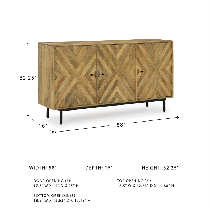 Signature Design by Ashley Cadewick Brown & Black Accent Cabinet