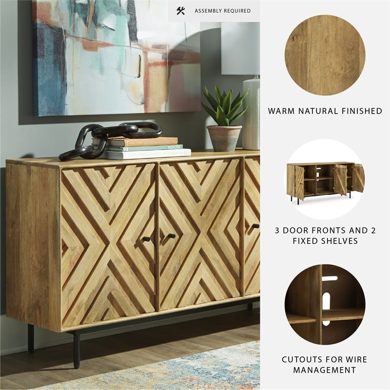 Signature Design by Ashley Cadewick Brown & Black Accent Cabinet