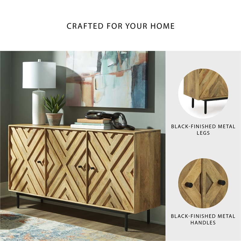 Signature Design by Ashley Cadewick Brown & Black Accent Cabinet