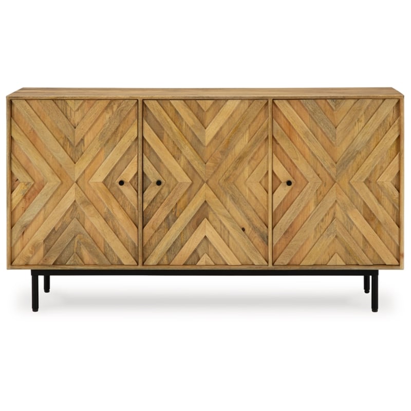 Signature Design by Ashley Cadewick Brown & Black Accent Cabinet