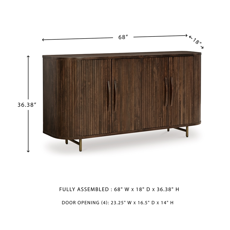 Signature Design by Ashley Amickly Dark Brown Accent Cabinet
