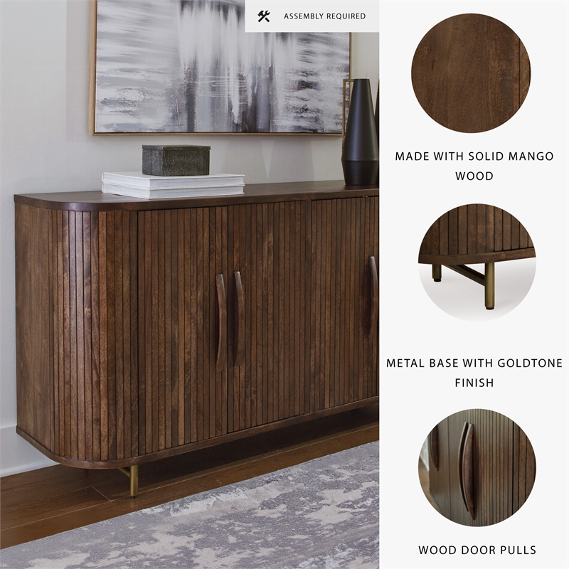 Signature Design by Ashley Amickly Dark Brown Accent Cabinet