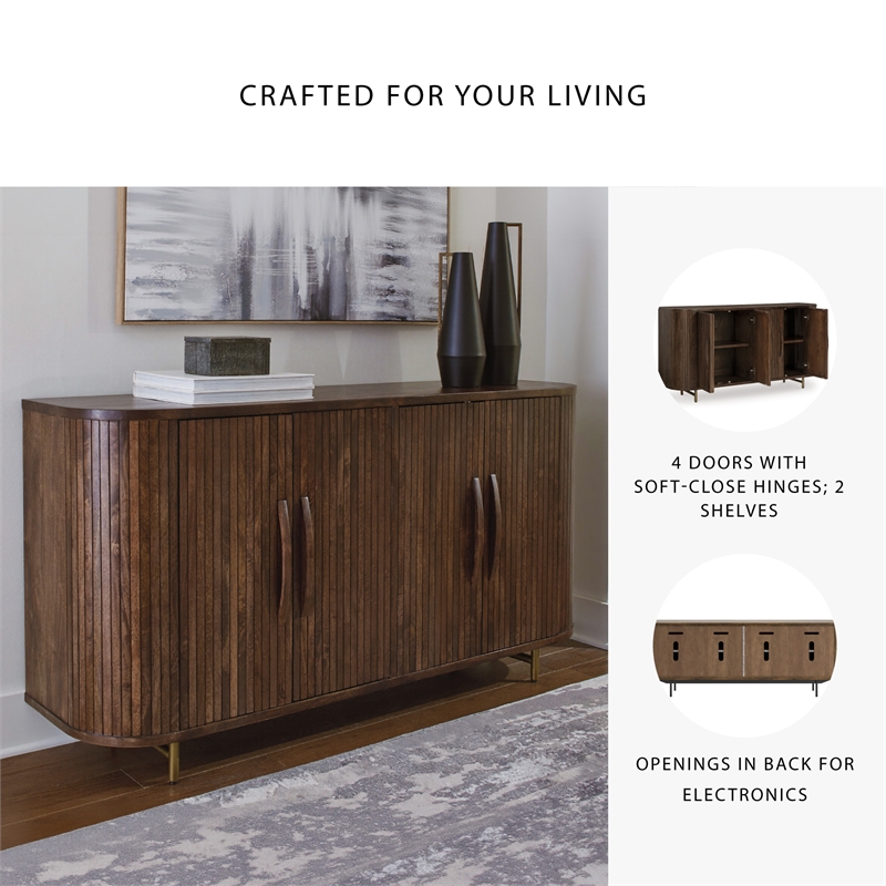Signature Design by Ashley Amickly Dark Brown Accent Cabinet