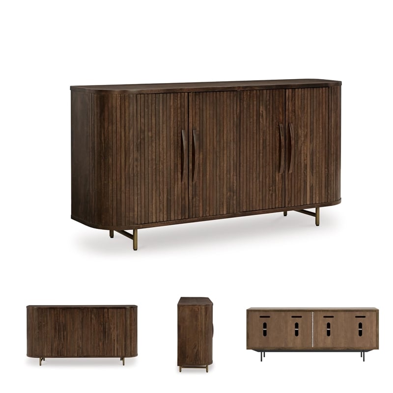 Signature Design by Ashley Amickly Dark Brown Accent Cabinet