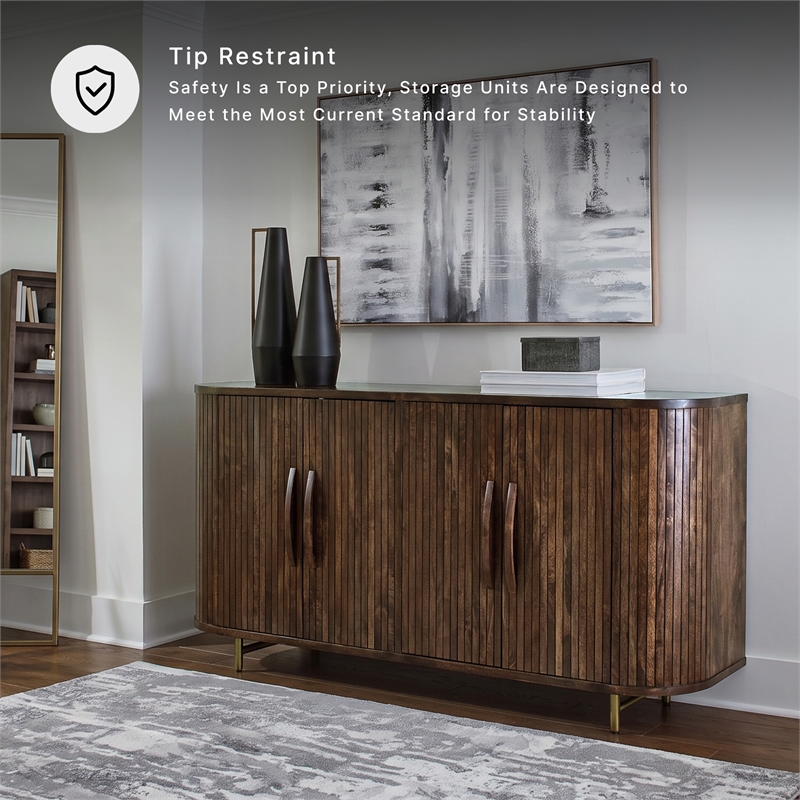 Signature Design by Ashley Amickly Dark Brown Accent Cabinet