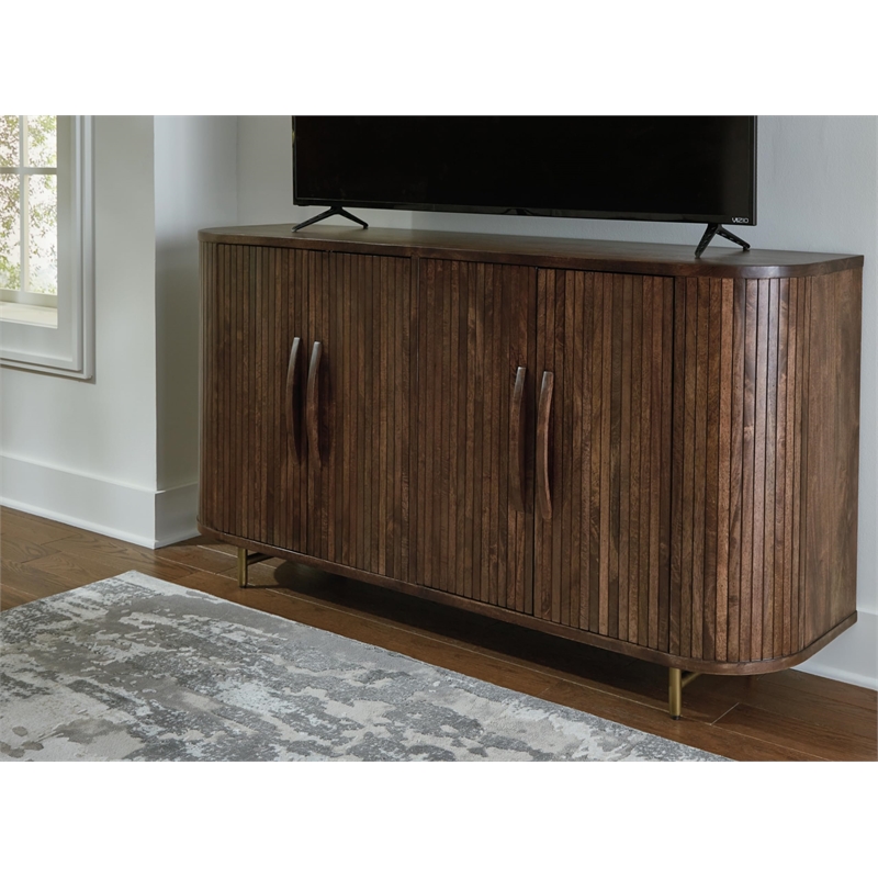 Signature Design by Ashley Amickly Dark Brown Accent Cabinet