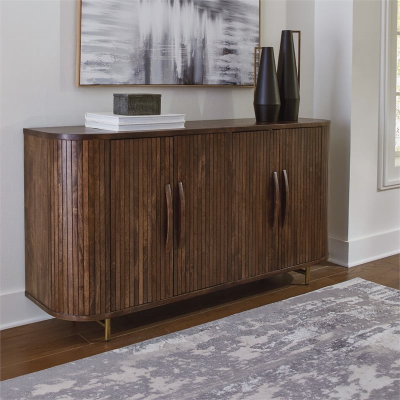 Signature Design by Ashley Amickly Dark Brown Accent Cabinet