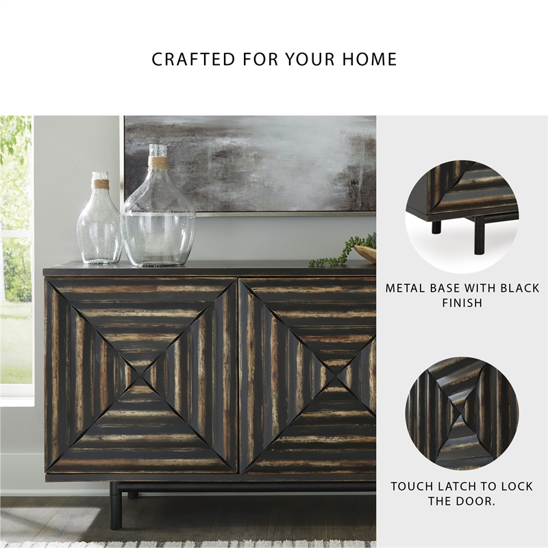 Signature Design by Ashley Fair Ridge Black & Brown Accent Cabinet