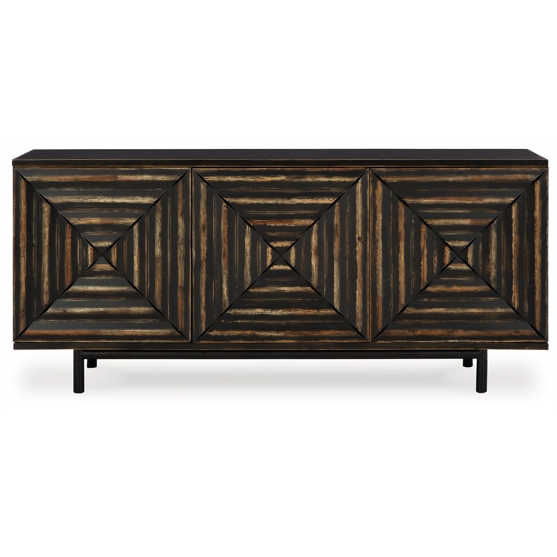 Signature Design by Ashley Fair Ridge Black & Brown Accent Cabinet