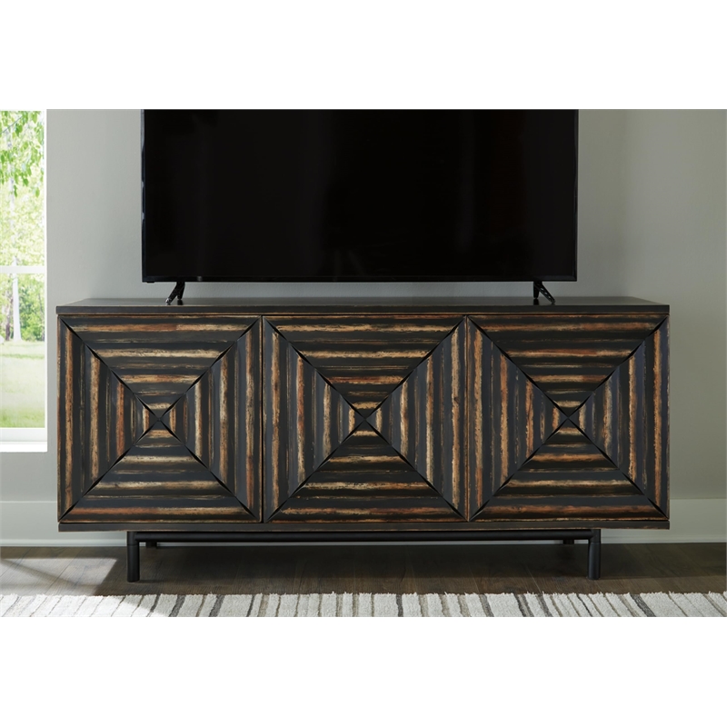 Signature Design by Ashley Fair Ridge Black & Brown Accent Cabinet